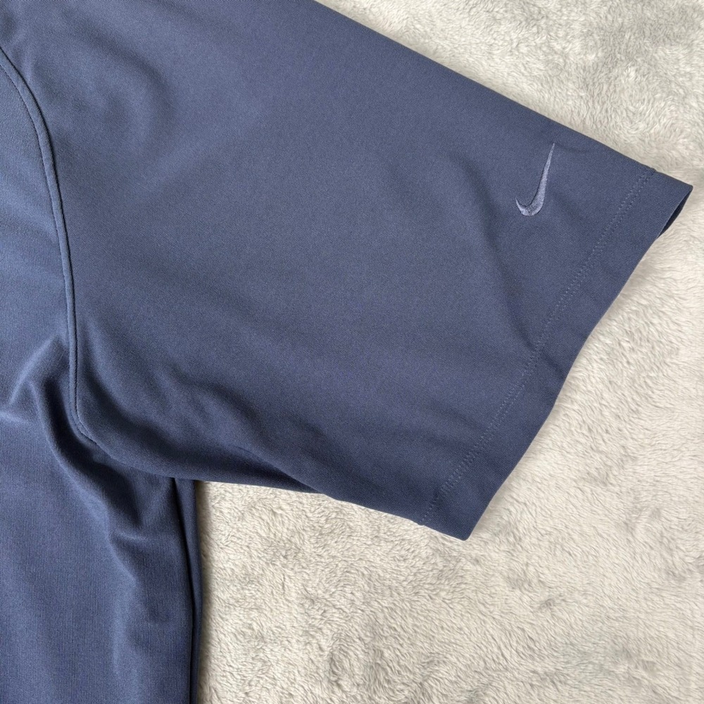 Nike Golf Golf Polo Dri-FIT UV Blue 1/4 Zip Short Sleeve Shirt Men's Large - Picture 6 of 12